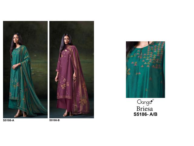 Ganga briesa 5186 dress material silk wholesale